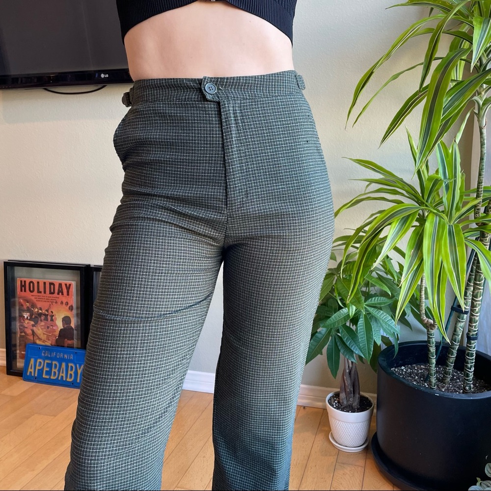 Green Plaid Trousers